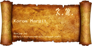 Korom Margit névjegykártya